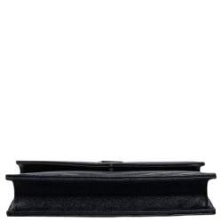 Pre Owned محفظة سان لوران إنفيلوب جلد أسود ماتيلاس أسود مونوغرامي بسلسلة