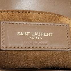 مملوكة مسبقًا Saint Laurent Brown Smooth Leather Medium Monogram Universite Shoulder Bag