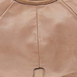 Pre Owned Saint Laurent Beige Leather Mombasa Hobo