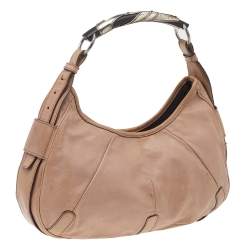 Pre Owned Saint Laurent Beige Leather Mombasa Hobo