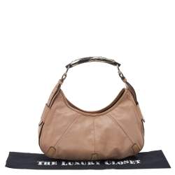 Pre Owned Saint Laurent Beige Leather Mombasa Hobo