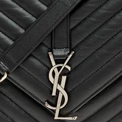 مملوكة مسبقًا حقيبة سان لوران كوليدج جلد ماتيلاس أسود متوسطة  بيد علوية 