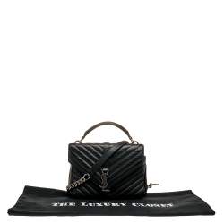 مملوكة مسبقًا حقيبة سان لوران كوليدج جلد ماتيلاس أسود متوسطة  بيد علوية 