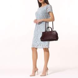 Pre Owned  حقيبة يد توتس سان لوران كاباس ريف غاوش جلد عنابي متوسطة