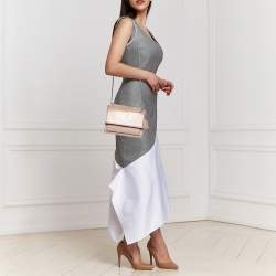 مملوكة مسبقًا  Saint Laurent Beige Croc Embossed Leather Medium Sunset Shoulder Bag