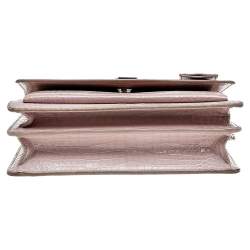 مملوكة مسبقًا  Saint Laurent Beige Croc Embossed Leather Medium Sunset Shoulder Bag