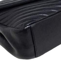 Pre Owned حقيبة سان لوران كوليغ جلد ماتيلاس أسود يد علوية كبيرة