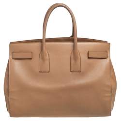 Pre Owned Saint Laurent Beige Leather Large Sac De Jour Tote