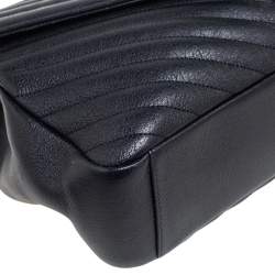 Pre Owned حقيبة يد علوية سان لوران كوليدج كبيرة جلد مبطن أسود