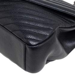 Pre Owned حقيبة يد علوية سان لوران كوليدج كبيرة جلد مبطن أسود