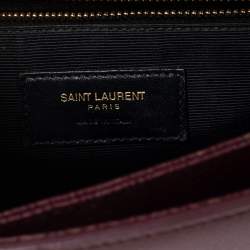 Saint Laurent Burgundy Leather Medium Monogram Universite Shoulder Bag