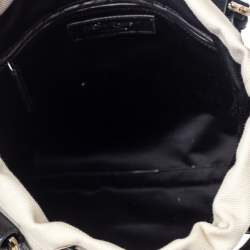 مملوكة مسبقًا حقيبة يد توتس سان لوران كاهالا جلد وكانفاس أسود/كريمي 