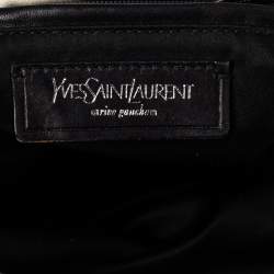 مملوكة مسبقًا حقيبة يد توتس سان لوران كاهالا جلد وكانفاس أسود/كريمي 