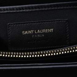 Pre Owned حقيبة سان لوران موجيك سويدي وجلد ثعبان بيج/أسود متوسطة بيد علوية