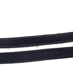 Pre Owned Saint Laurent Black Matelassé Leather Cassandre Shopper Tote