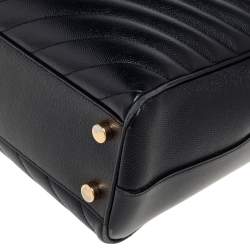 Pre Owned Saint Laurent Black Matelassé Leather Cassandre Shopper Tote