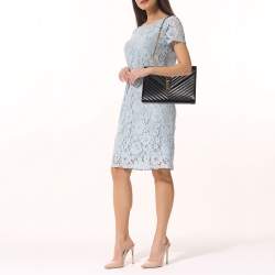 مملوكة مسبقًا حقيبة كتف سان لوران جلد ماتيلاس أسود مظروف كبيرة