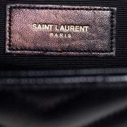 مملوكة مسبقًا حقيبة كتف سان لوران جلد ماتيلاس أسود مظروف كبيرة