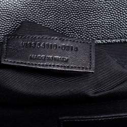 مملوكة مسبقًا حقيبة كتف سان لوران جلد ماتيلاس أسود مظروف كبيرة