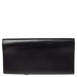 مملوكة مسبقًا حقيبة كلتش سان لوران كيت جلد أسود مزينة دلاية بشراشيب