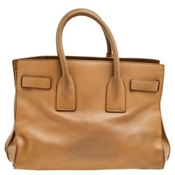 Saint Laurent Beige Leather Large Sac De Jour Tote