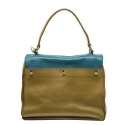 مملوكة مسبقًا حقيبة سان لوران ميوز تو سويدي وجلد ثلاثي اللون متوسطة بيد علوية