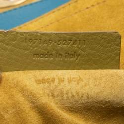 مملوكة مسبقًا حقيبة سان لوران ميوز تو سويدي وجلد ثلاثي اللون متوسطة بيد علوية