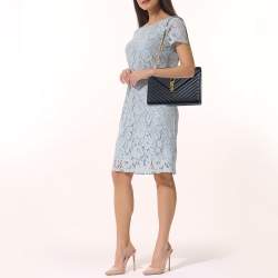 Pre Owned حقيبة كتف سان لوران جلد ماتيلاس أسود مونوغرامي طراز مظروف