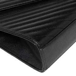 Pre Owned حقيبة كتف سان لوران جلد ماتيلاس أسود مونوغرامي طراز مظروف