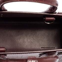 مملوكة مسبقًا حقيبة يد سان لوران نانو كلاسيك ساك دو جور جلد نقش تمساح عنابي