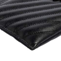 مملوكة مسبقًا حقيبة صغيرة سان لوران بيل مونوغرامي جلد مبطن ماتيلاسيه أسود