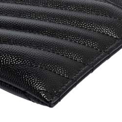 مملوكة مسبقًا حقيبة صغيرة سان لوران بيل مونوغرامي جلد مبطن ماتيلاسيه أسود