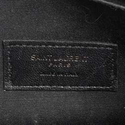 مملوكة مسبقًا حقيبة صغيرة سان لوران بيل مونوغرامي جلد مبطن ماتيلاسيه أسود