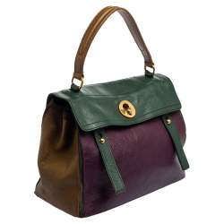 Pre Owned حقيبة ساتشل سان لوران موس تو سويدي وجلد متعدد الألوان متوسطة