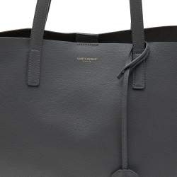 Pre Owned Saint Laurent Grey Leather E/W Shopper Tote
