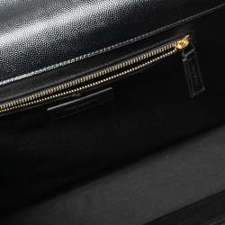 مملوكة مسبقًا Saint Laurent Black Matelassé Leather Monogram Envelope Shoulder Bag