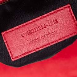 Pre Owned حقيبة كتف سان لوران شيك متوسطة جلد أحمر