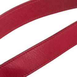 Pre Owned حقيبة كتف سان لوران شيك متوسطة جلد أحمر