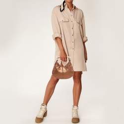 Pre Owned Yves Saint Laurent Bronze Leather Mini Mombasa Hobo