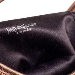 Pre Owned Yves Saint Laurent Bronze Leather Mini Mombasa Hobo