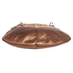 Pre Owned Yves Saint Laurent Bronze Leather Mini Mombasa Hobo