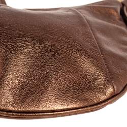 Pre Owned Yves Saint Laurent Bronze Leather Mini Mombasa Hobo