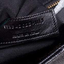 Pre Owned Saint Laurent Black Matelassé Leather Large Monogram Envelope Shoulder Bag