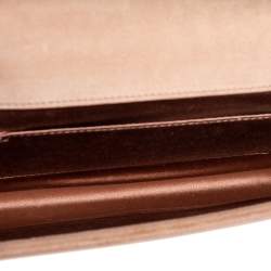 Pre Owned Saint Laurent Beige Patent Leather Belle De Jour Flap Clutch