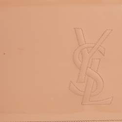 Pre Owned Saint Laurent Beige Patent Leather Belle De Jour Flap Clutch