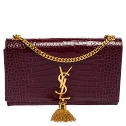 YSL Burgundy Kate Tassel Medium Chain Bag – The Closet