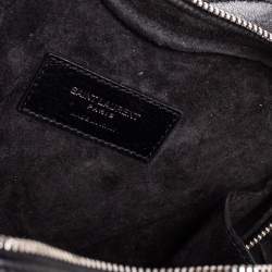 Pre Owned Saint Laurent Black Leather Monogram Heart Fringe Shoulder Bag