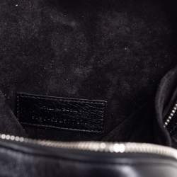 Pre Owned Saint Laurent Black Leather Monogram Heart Fringe Shoulder Bag