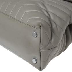 Pre Owned حقيبة كتف سان لوران لولو جلد ماتيلاس رصاصي كبيرة