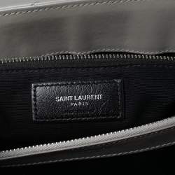 Pre Owned حقيبة كتف سان لوران لولو جلد ماتيلاس رصاصي كبيرة